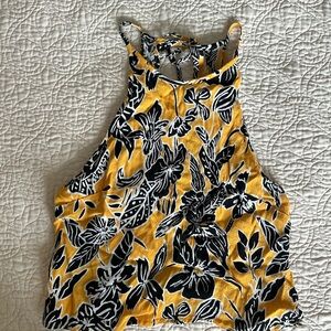 Silence + Noise Floral Halter Neck Tie Tank